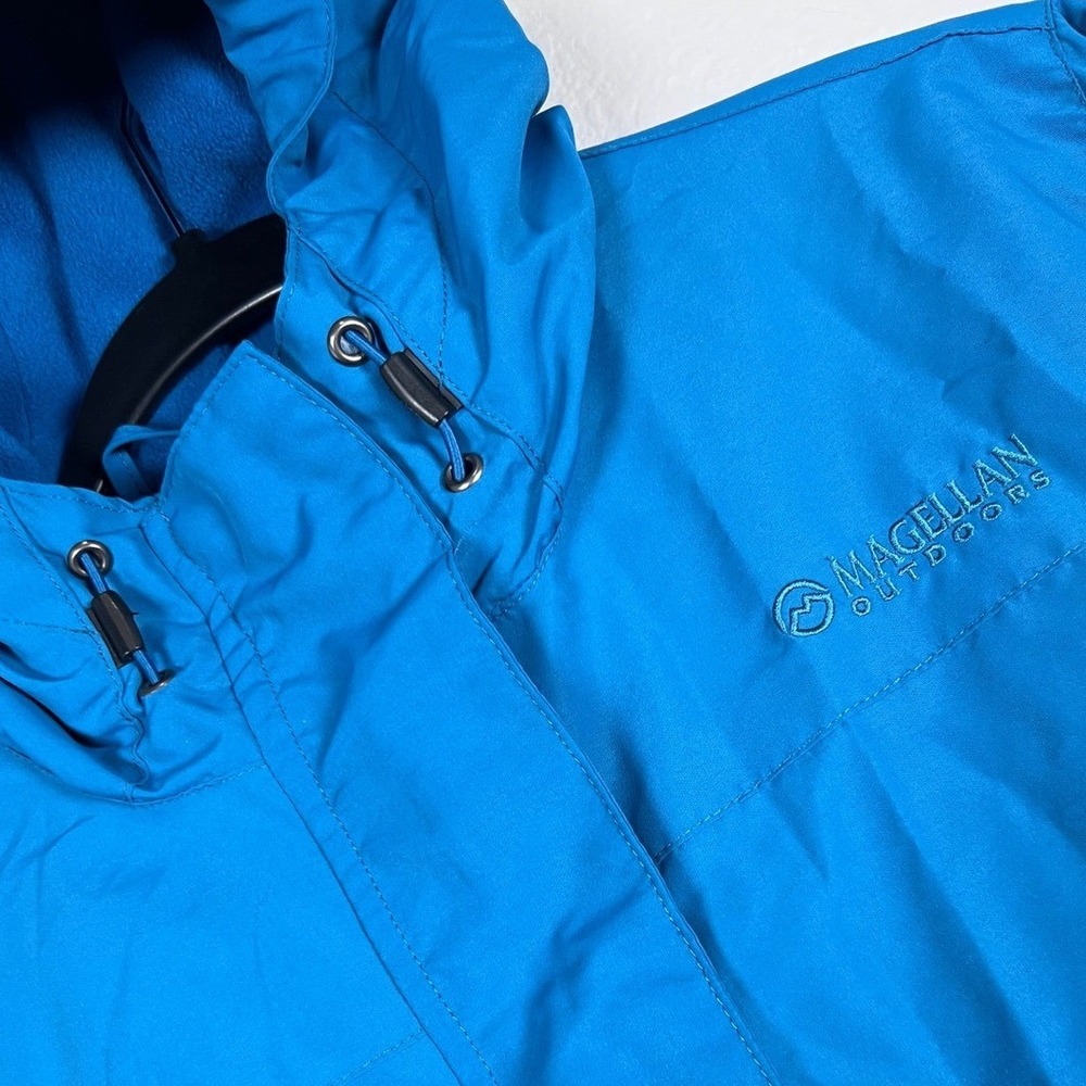 Magellan Outdoors Rain Jacket Hooded Lightweight Blue Women's L